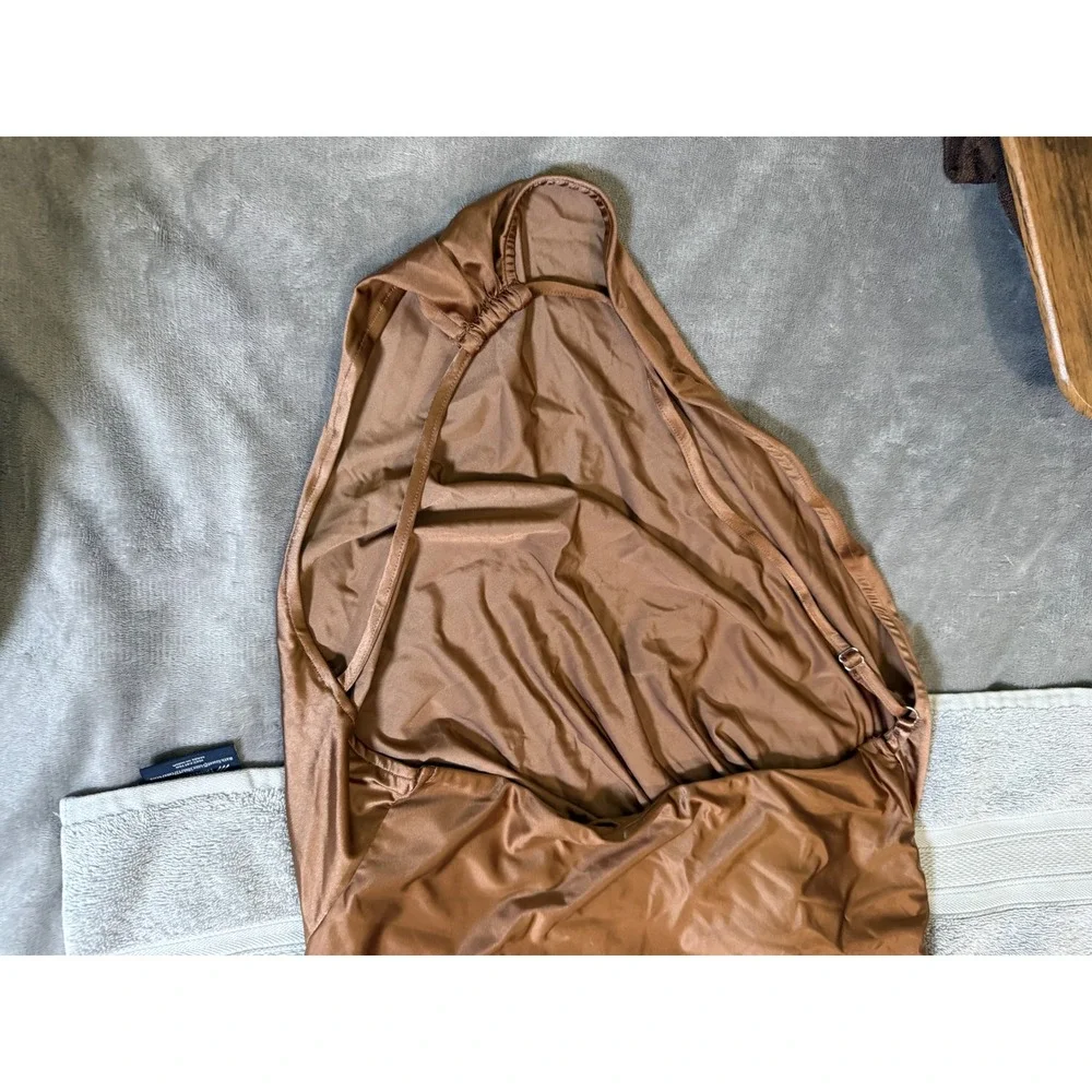 NWT OYS Size XL Sexy One Shoulder Brown Maxi Dress Formal Dance Date Night - Picture 5 of 7